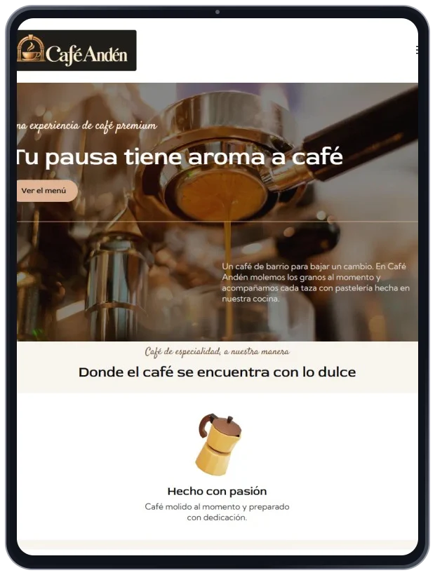 Café Andén · Tablet