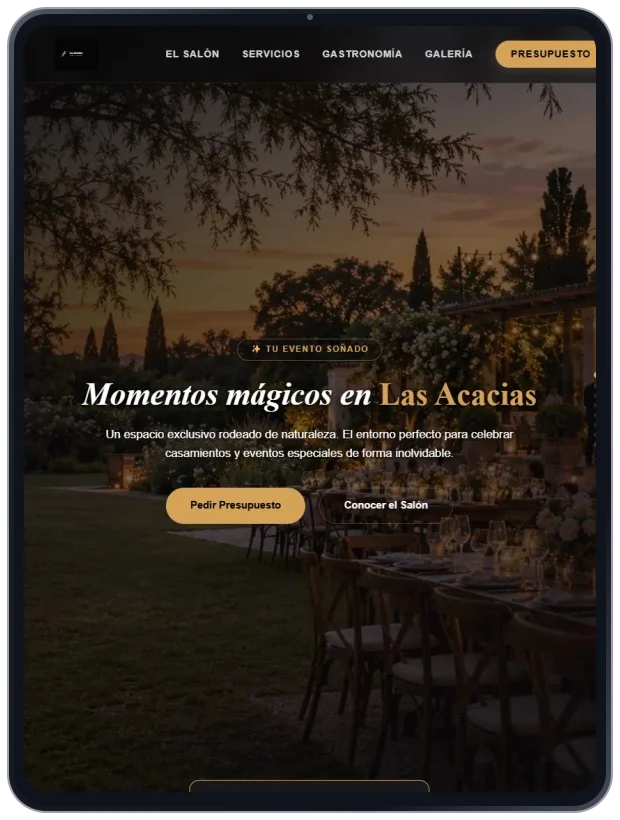 Salón Las Acacias · Tablet