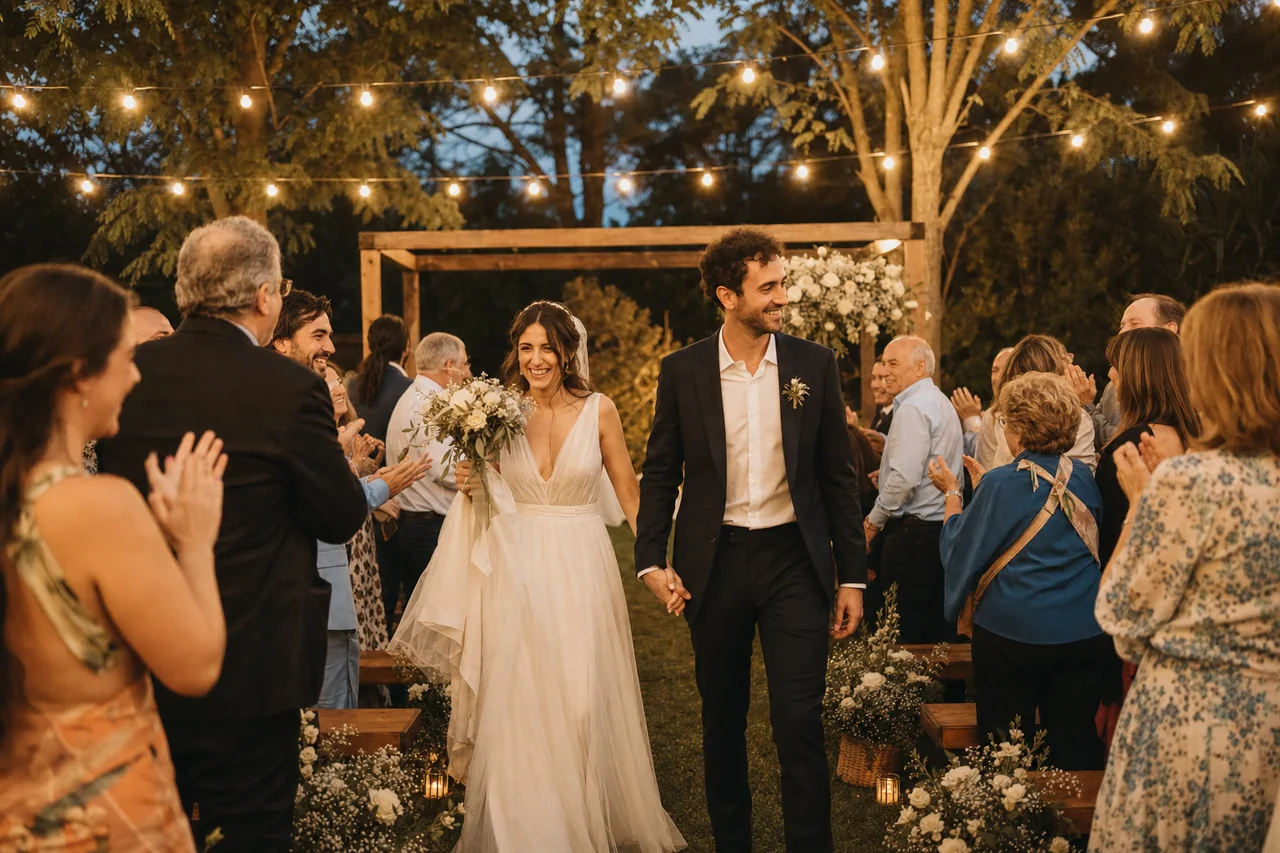 Casamiento al aire libre en Salón Las Acacias