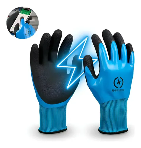 Guantes dieléctricos sobre fondo blanco